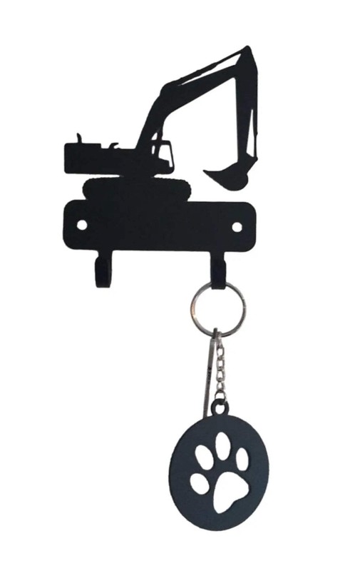 Excavator Mini Key Rack with 2 Hooks 3.5 inch -Made in USA