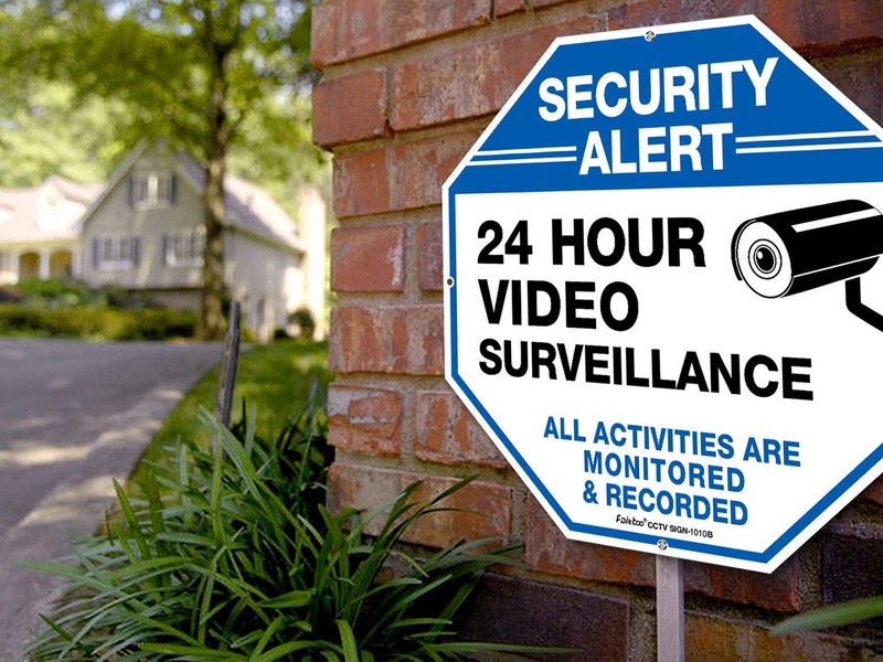 (4 Pack)"Security Alert - 24 Hour Video Surveillance, All Activities Monitore... gallery