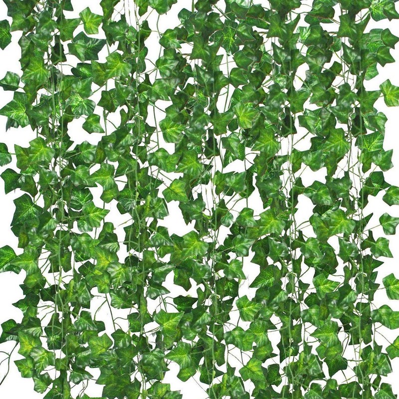 12 Pack Fake Vines for Room Decor Artificial Ivy Garland with Clip Green Flow…