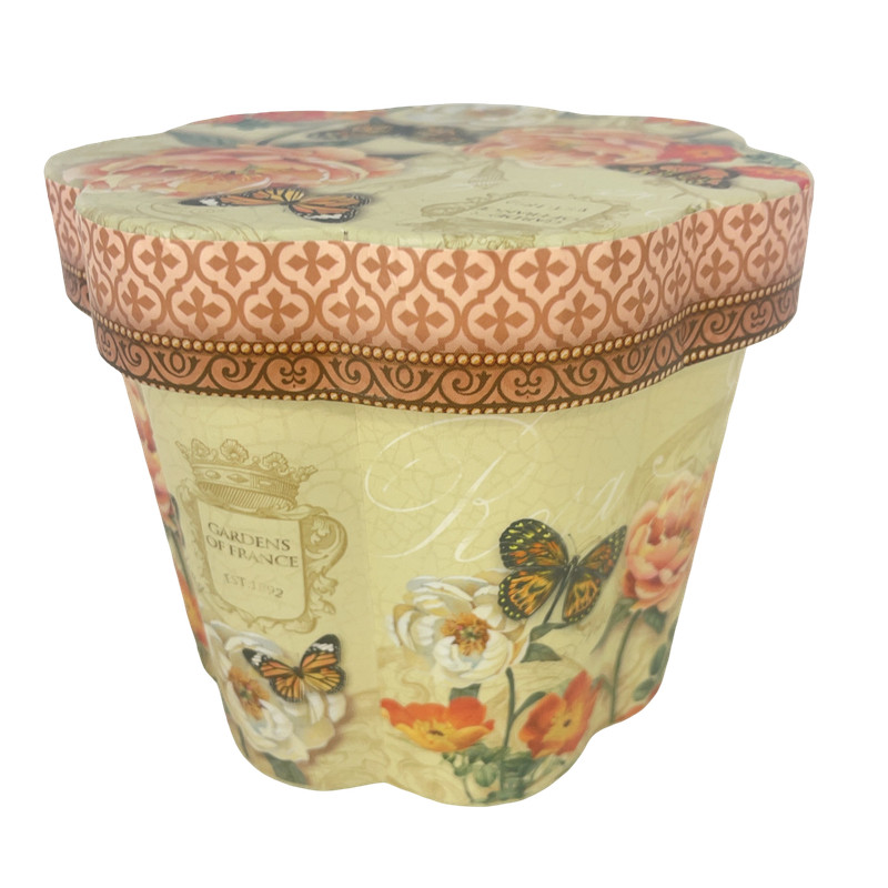 Punch Studio Gardens of France Decorative Floral Butterfly Storage Box 66489