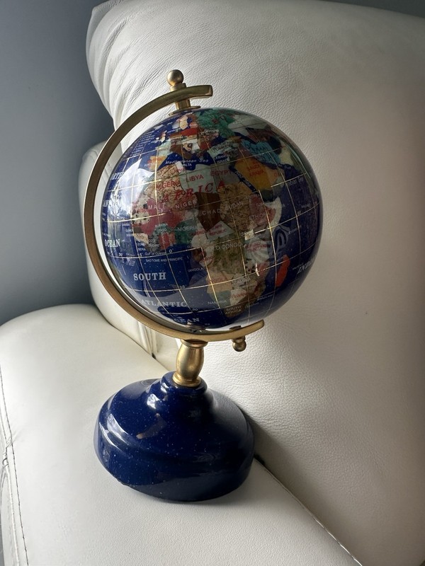 Gem Gemstone World globe Map Stand Desk Heavy Duty 9” Tall
