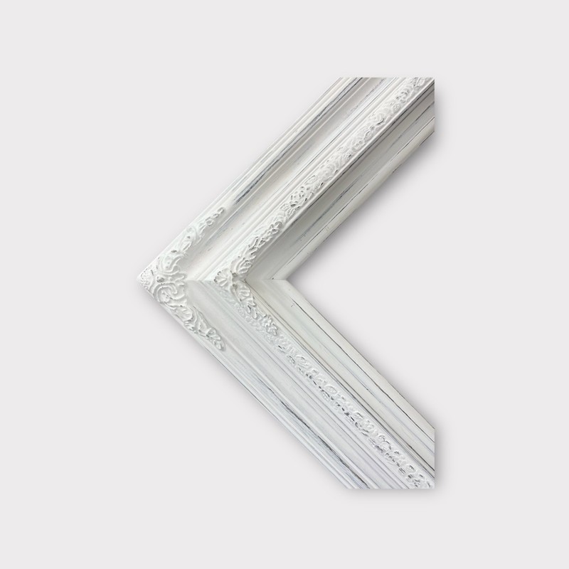 22 x 28 In Stock-Traditional compo ornate wood frame, distressed white, white