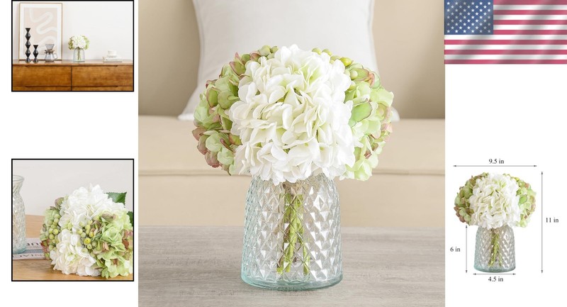 Chic Hydrangeas in Glass Vase - Versatile Floral Arrangement for Any Occasion gallery