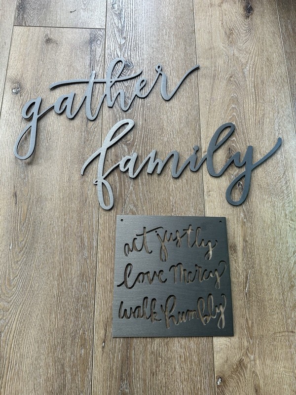 Magnolia Metal Wall Decor, Set Of 3, Gather, Family, Act Justly Love Mercy