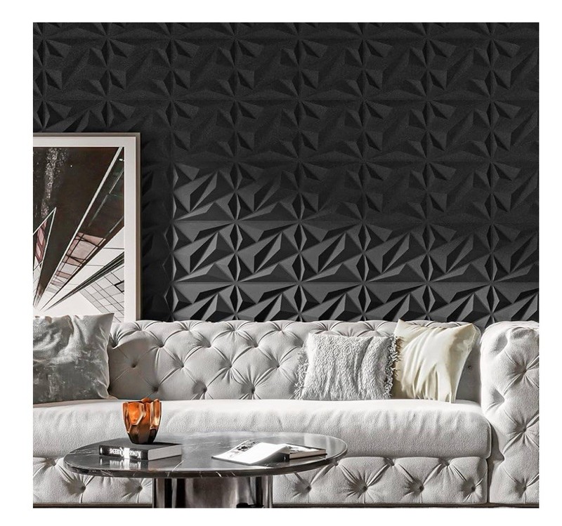 F Art3dwallpanels 33 Pack 3D Wall Panel Diamond for Interior Wall D& PVC Black gallery