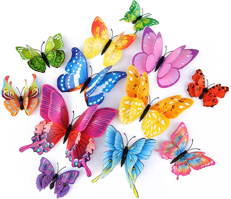 Butterfly Wall Decor 24/48 PCS, 3D Butterflies Stickers for Party Decorations wi
