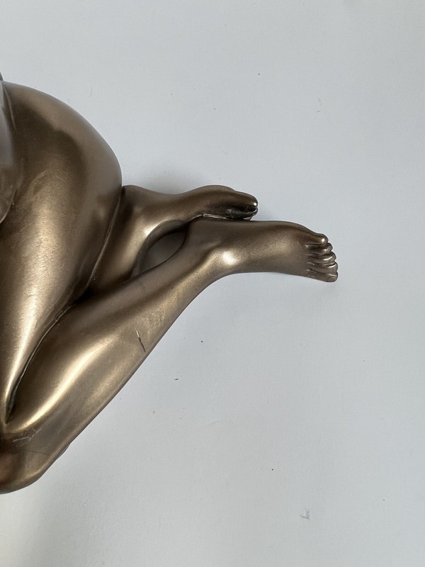 Couple Kissing Art Figure Decor Signed By Q. Tupton Color Dark Bronze Resin gallery