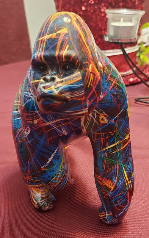Handpainted Gorilla Figurine statue home decor resin durable