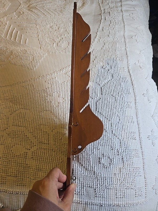 Vintage Kitchen Letter Holder With Hooks For Keys All Wood 21" Tall gallery