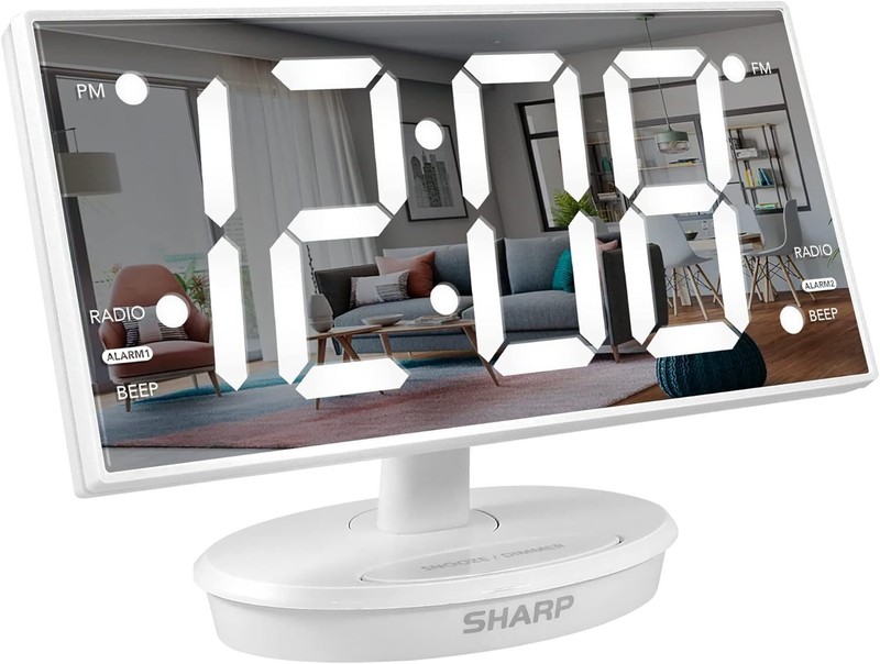 SHARP Digital Alarm Clock, 8.9″ Extra Large LED Clock with Tilt and Swivel