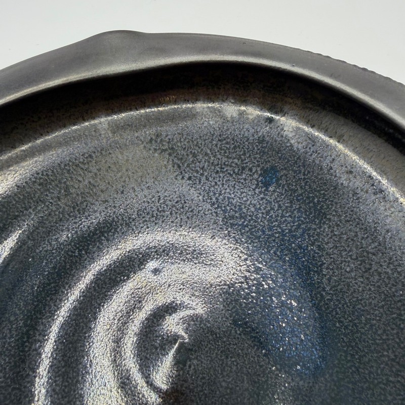 Handmade Studio Pottery Ceramic Decorative Bowl Blue Grey Reactive Glaze Art gallery