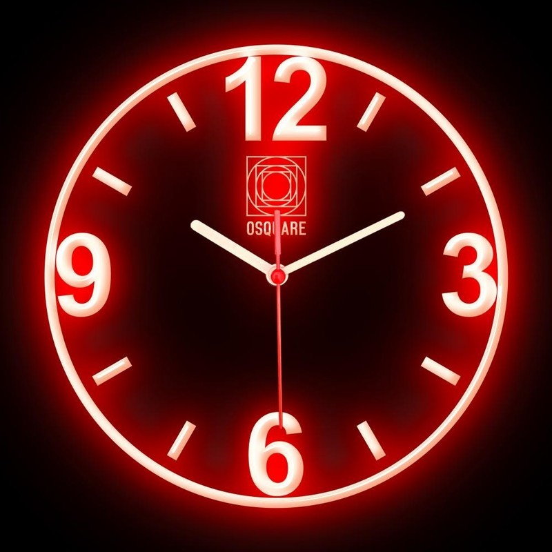 OSQUARE Minimalism North European Modern Interior Design Flexible Neon Clock 10" gallery