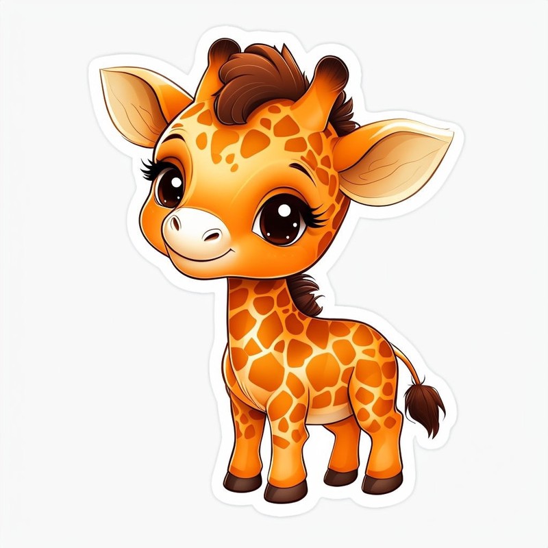 New 3” Tall Giraffe Vinyl Decal Sticker