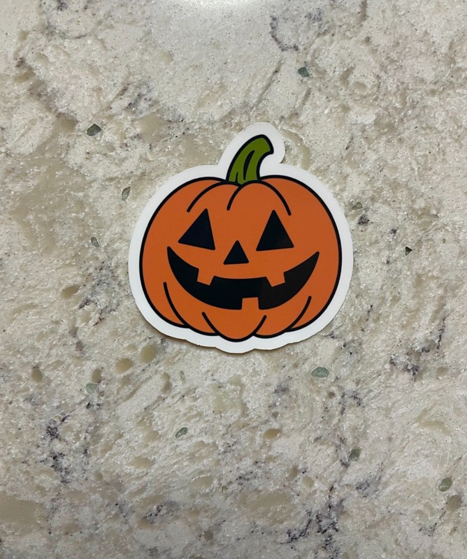 Pumpkin Sticker l Gloss or Holographic Laminate l Waterproof Decal