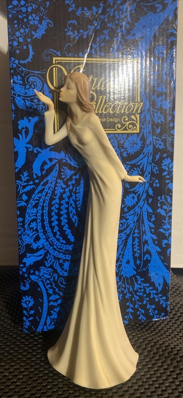 Studio Collection By Veronese Design Young Lady Air Kiss Statuette ~ 10.5” Tall