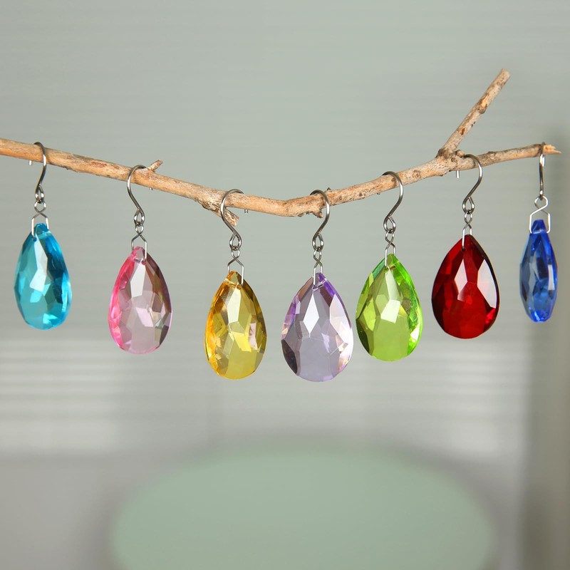 HYBEADS 38mm Crystal Suncatcher Prism, 10pcs Multicolor Teardrop Crystals Cha... gallery