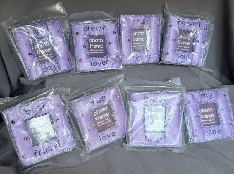 LIGHT PURPLE FRAME 3X3 SET OF 8 TRANSOMNIA INDIA {5A}