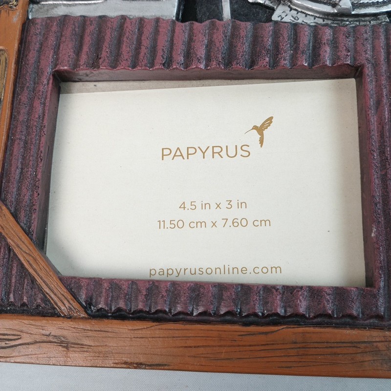 Papyrus Picture Frame Three Picture Capacity Vintage Style Heavy Shelf Sitting gallery