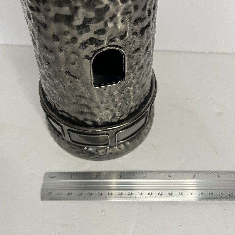 Lighthouse Metal Gun Metal Gray Silver Decorative 16x5” gallery