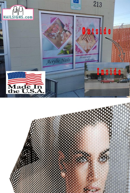 Salon 18 Perforated Mesh See-Through Window Vinyl Dipping Powder Nail Vertical gallery