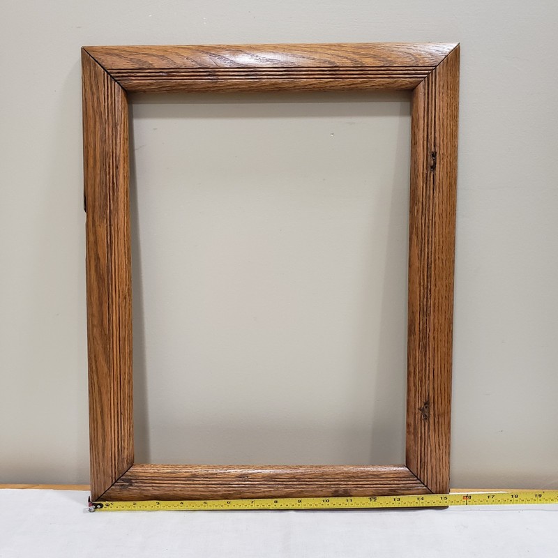 Oak Picture Frame 12x16 Reeded Wide Profile Rustic Traditional Wall Decor gallery