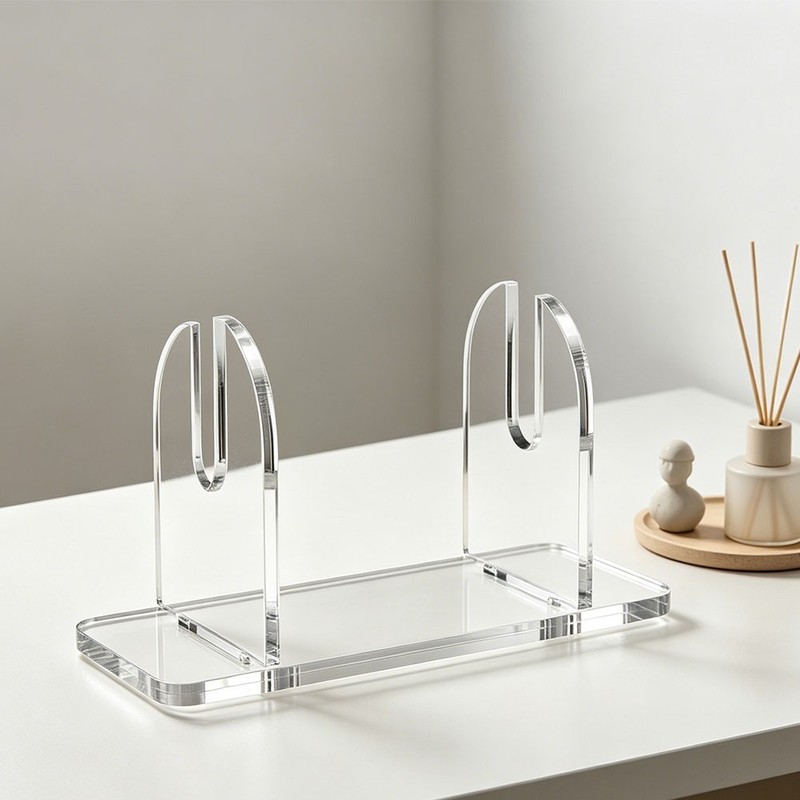 Fan Display Stand Made of Acrylic 4.5 x 1.3 x 2.3 Inches for Foldable Fans 2pcs gallery
