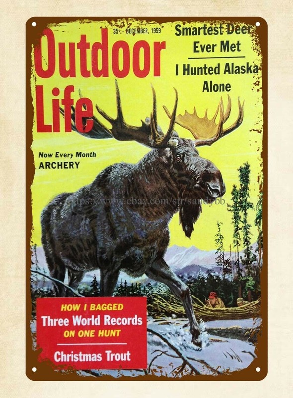 man cave1959 moose hunting hunter gun metal tin sign wallart