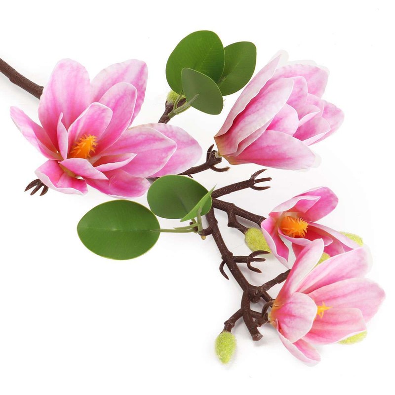 Long Stem Artificial Magnolia Flower Fake Bouquet Bunch Wedding Party Home Decor