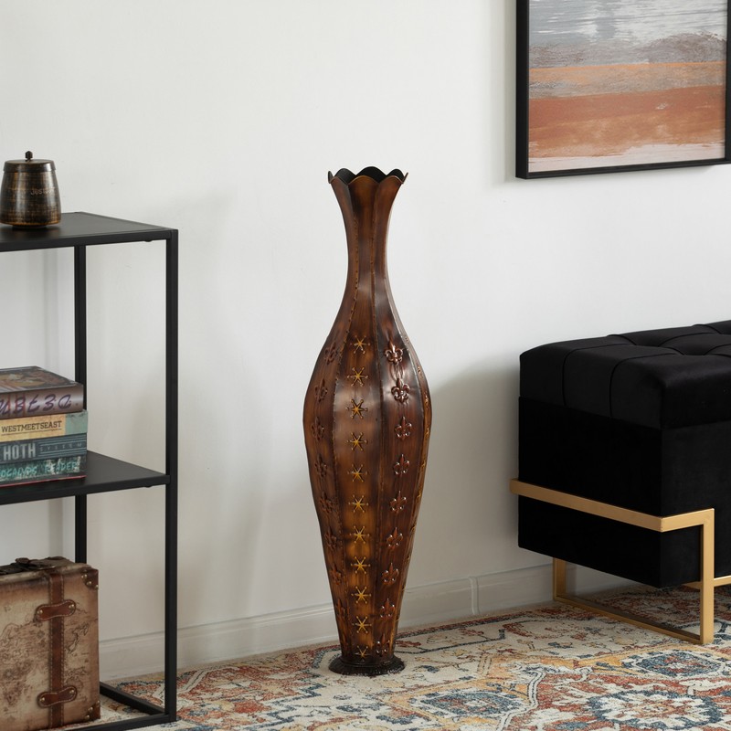 34'' Metal Decorative Floor Vase Centerpiece Home Decoration for Dried Flowers gallery