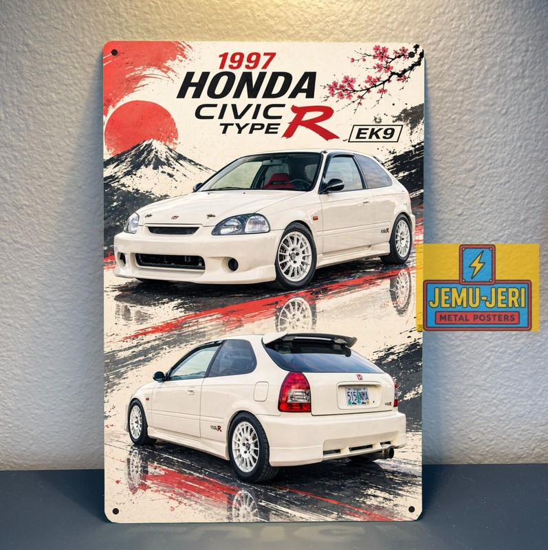 1997 Honda Civic Type R EK9 Car Metal Tin Sign Poster 30x20cm