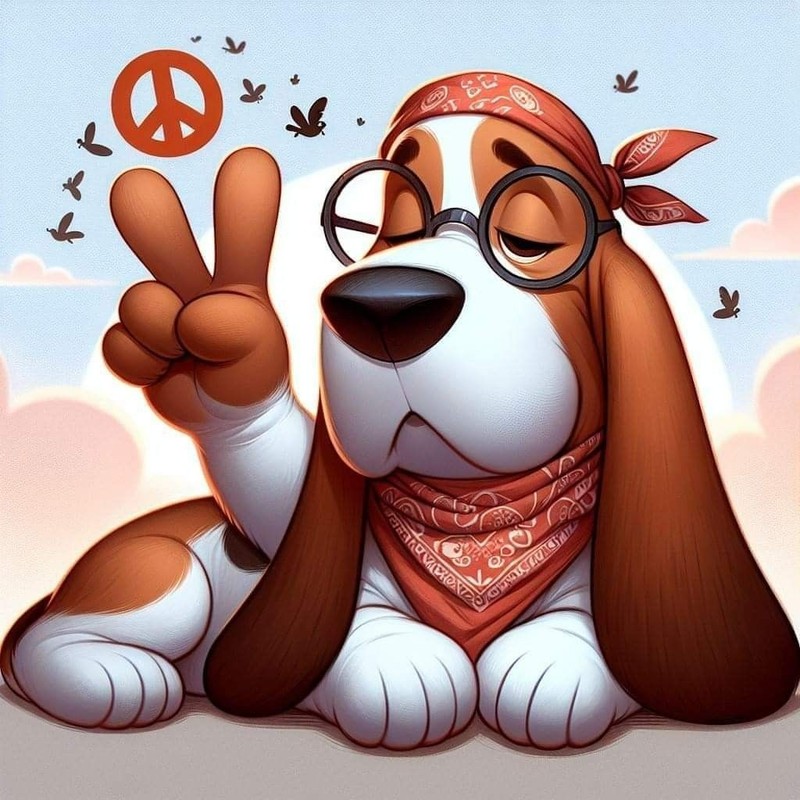 Peace Out Basset Hound Sticker Decal Logo laptop vinyl decal