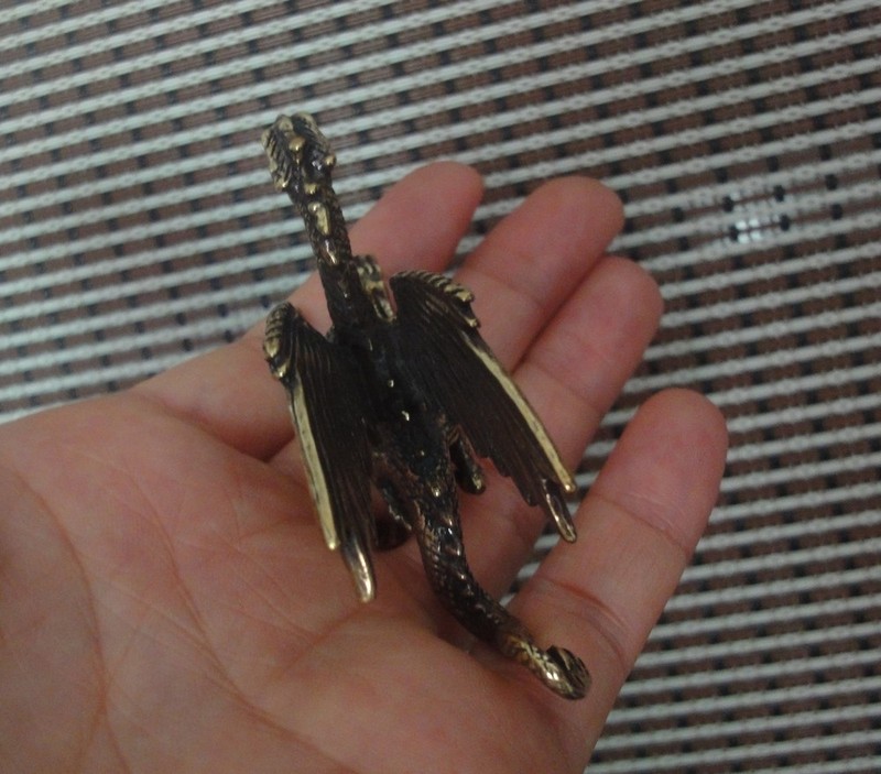 Solid Brass Figurine Copper Pterosaur Flying Dragon Statue for Home Decor gallery