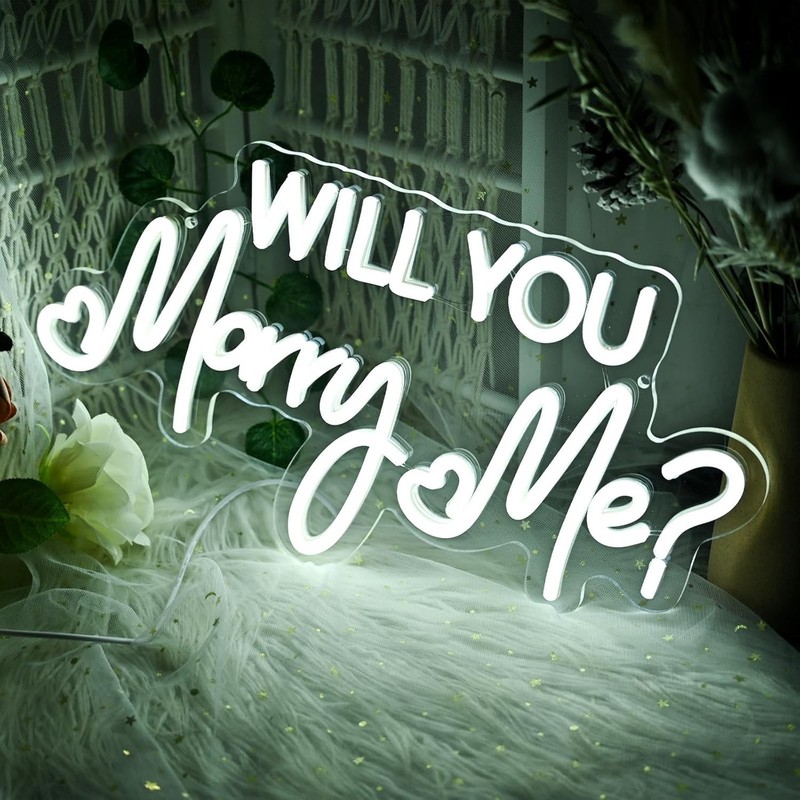 Will You Marry Me Neon Sign – LED Proposal Decor for Engagement & Weddings