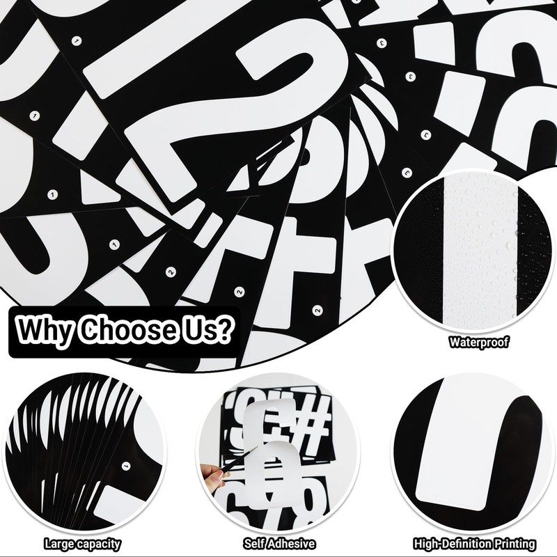 7 Inch Large Number Sticker Decals, 16 Sheets Self-Adhesive Vinyl 0-9 Stickers gallery