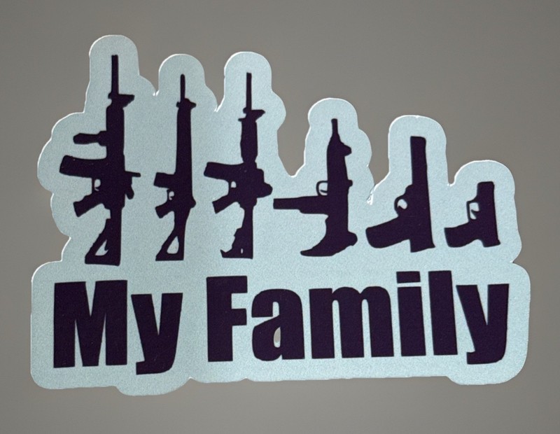 My Family Guns Military Rifle Sticker Army Custom 3” *DONATION 22 UNTIL NONE*