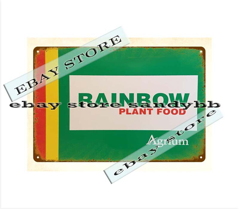 Rainbow Plant Food farm metal tin sign plaque wall plaque