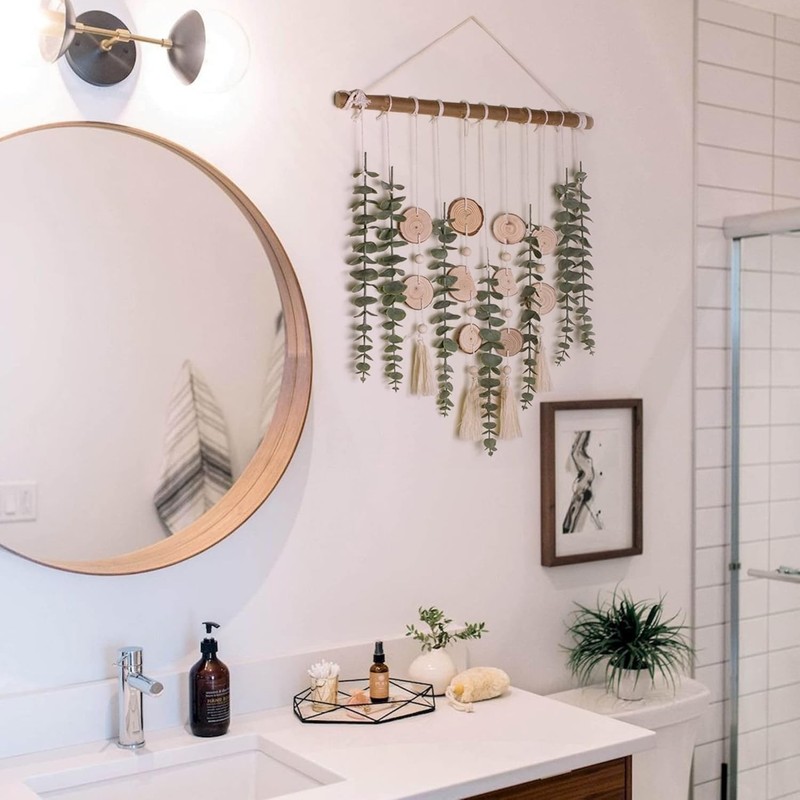 Eucalyptus Wall Decor Faux Greenery Leaves Stems Rustic Farmhouse Decor gallery