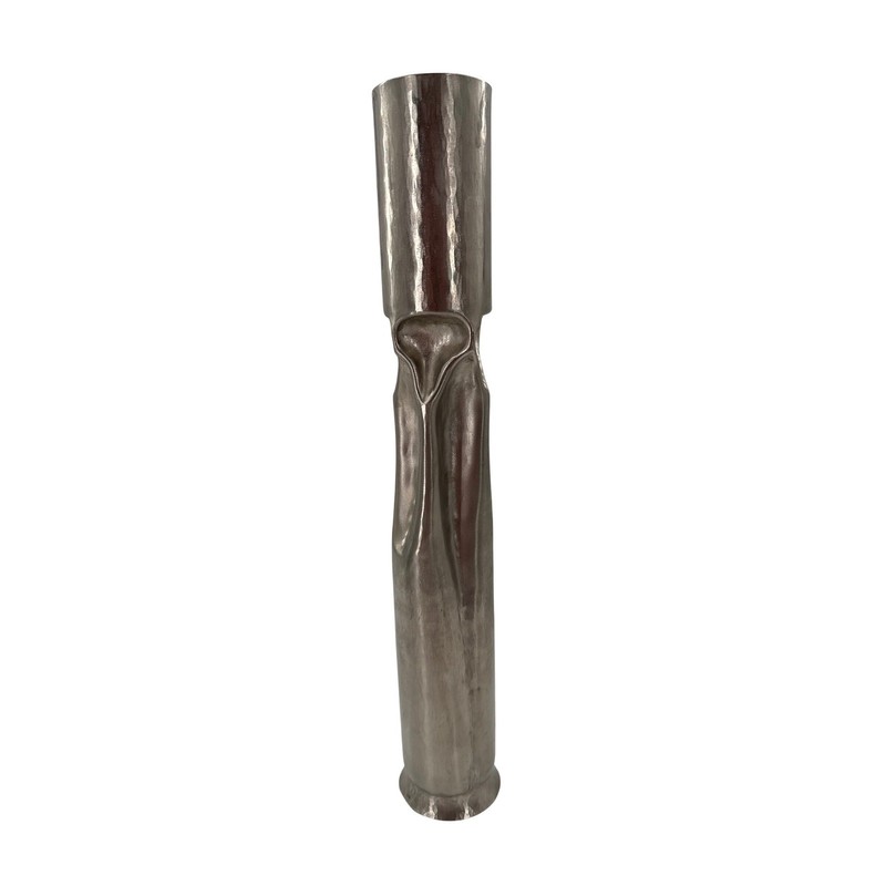 Thomas Roy Markusen Candle Holder 14.5″ Hammered Brutalist Silver tone Art #115