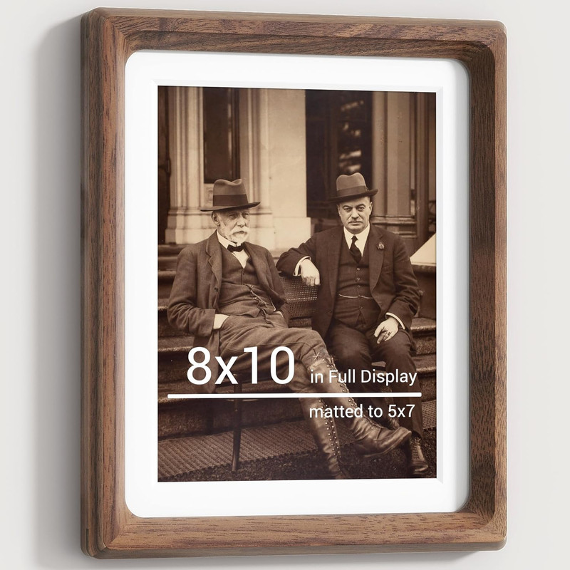 8X10 Picture Frames Natural Walnut,Original Wood Hand Make Crafted Photo Frame w gallery