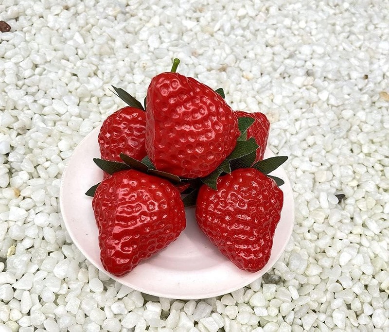 18PCS Plastic Artificial Red Strawberries Fake Lifelike Simulation Realistic ... gallery