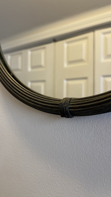 Round Metal Hanging Mirror w/ Chain Home Decor- Bird Accent Black Bird 11 Inches gallery