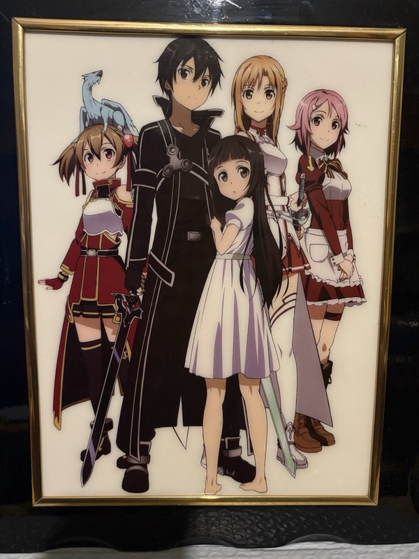 Sword Art Online Framed Print 11x8 in 13.5x11 Frame Damaged FREE Ship gallery