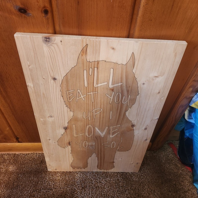 Wood Handmade I’ll Eat You Up I Love You So. Where The Wild Things Are 24×16 Art