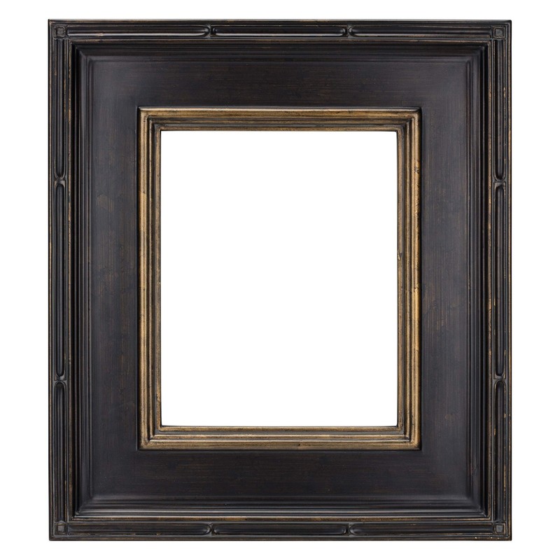 Museum Plein Aire Ornate Picture Frame 12×16 Antique Black Gold – Open Back No