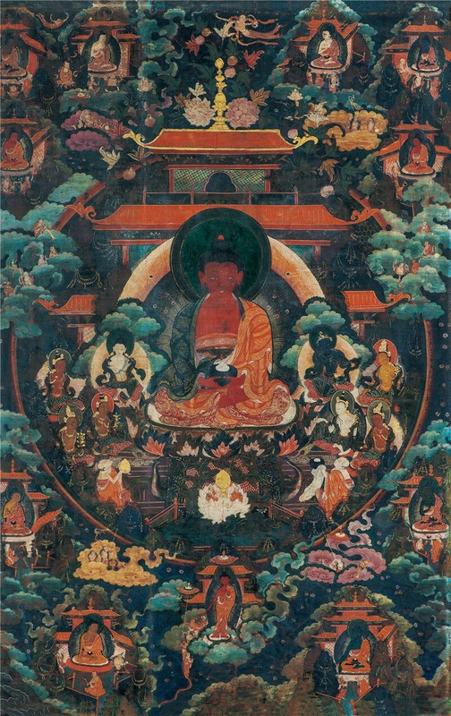 Thangka Tibetan Art Paint Silk Canvas Poster Buddhism Wall Prints Decor TK001