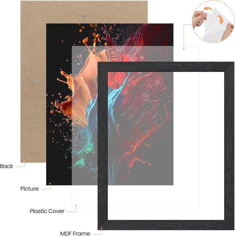 11x14 Picture Frame Wall Gallery Photo Frames W/ Engineered Wood Black 1 Pack gallery