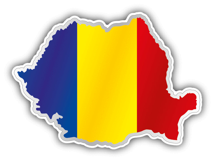 Romania Map Flag Car Bumper Sticker Decal
