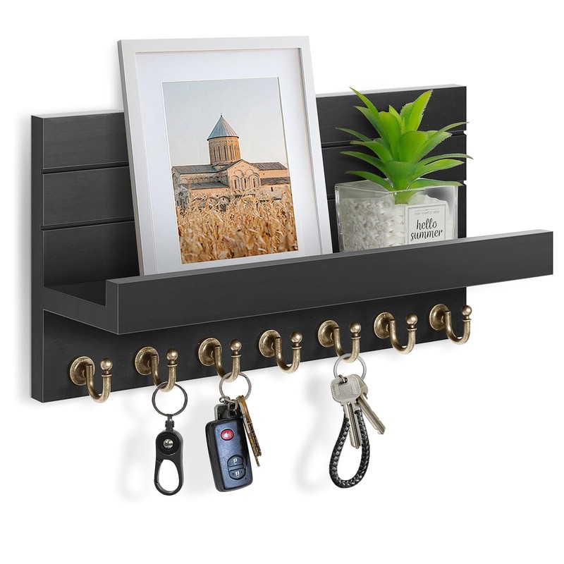 Key Holder for Wall: Upgraded 7 Sturdy Key Hooks Easy Installation Mail Organ…