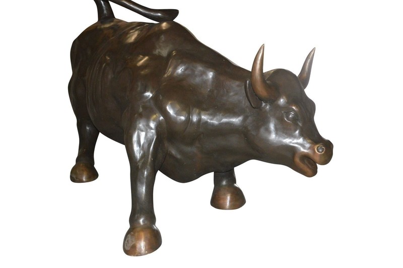 Wall Street Bull - Giant Bronze Statue - Size: 30"L x 82"W x 47"H. gallery