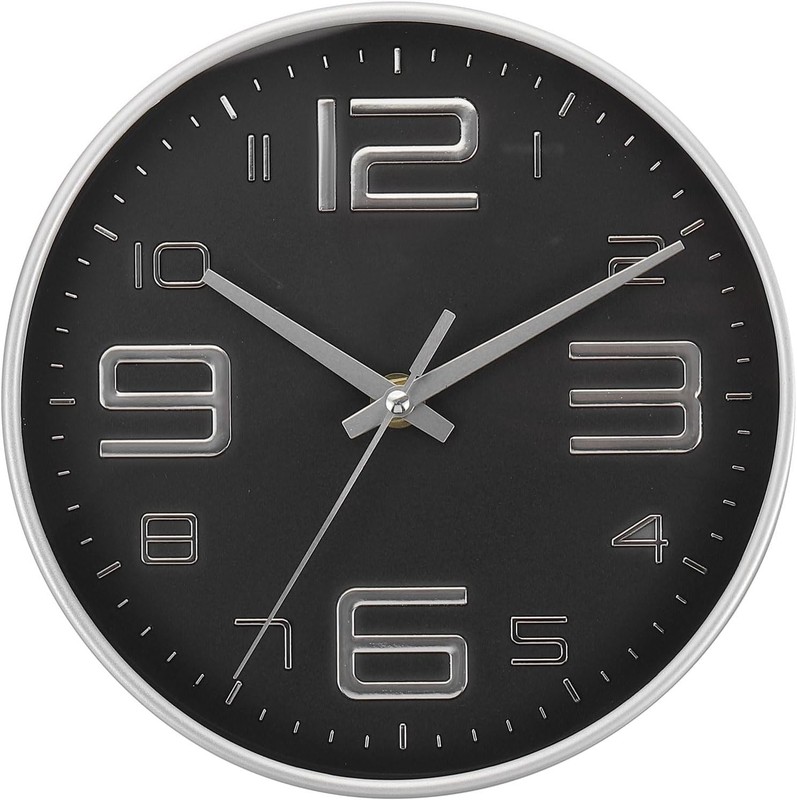 PATIKIL 8 Inch Wall Clocks, Quartz Battery Operated Silent Non-Ticking 3D Number
